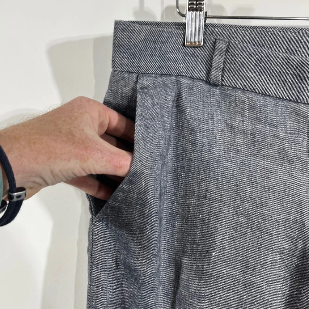 Banana Republic‎ Preppy Linen Cotton Straight Leg Trousers Pants Womens 10 Boho